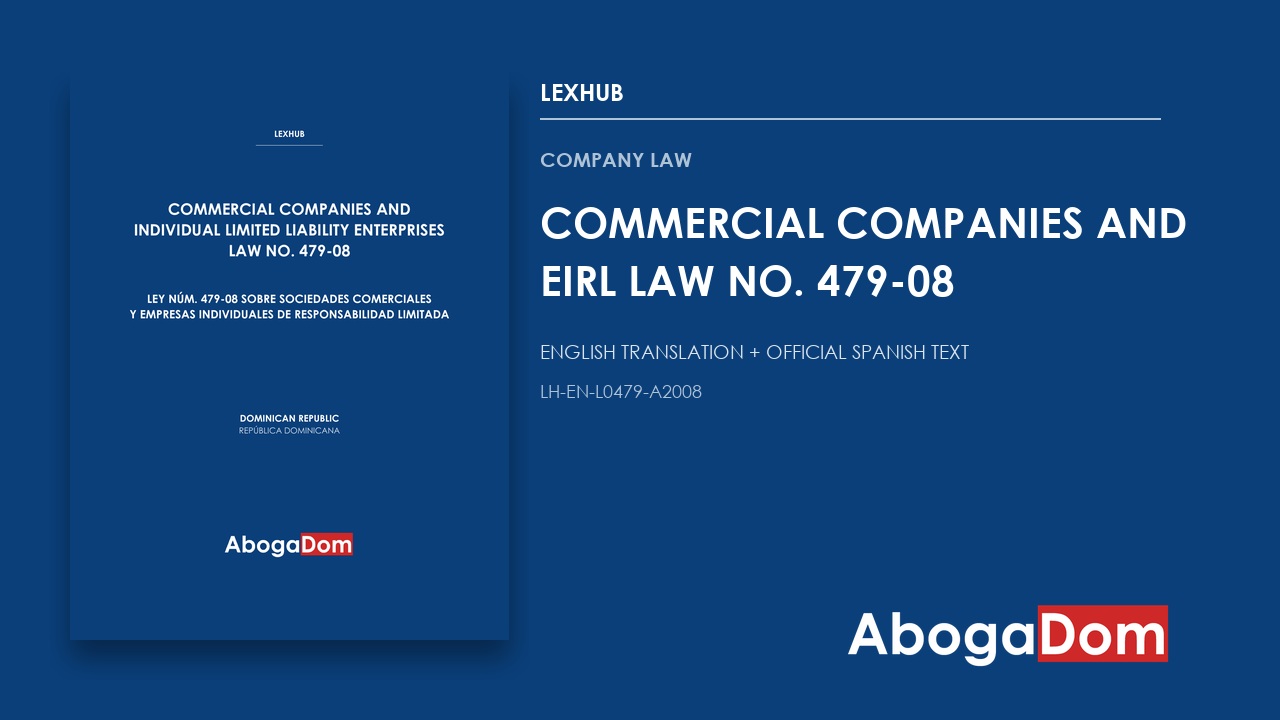Commercial Companies and EIRL Law No. 479-08